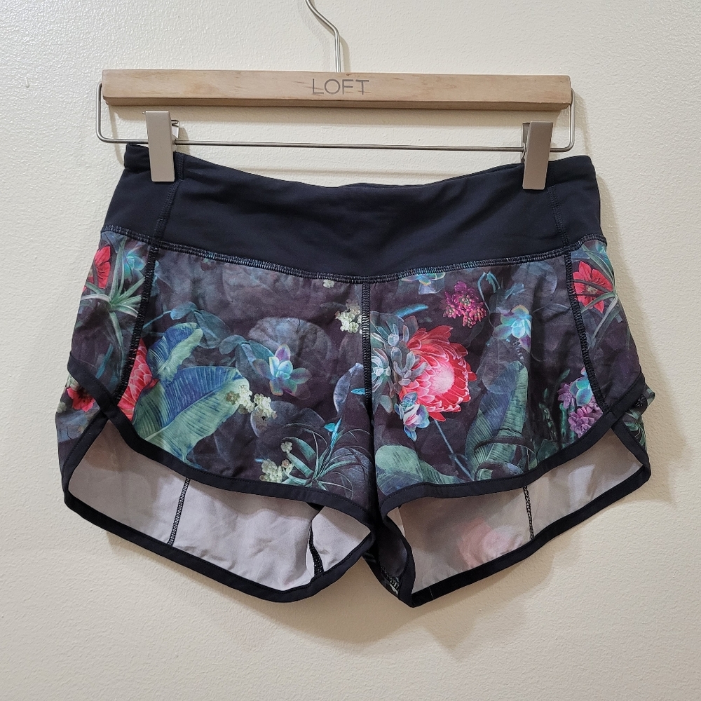 lululemon athletica Black Floral Athletic Shorts